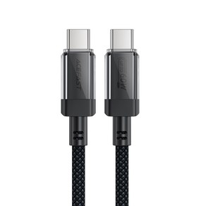 ACEFAST 투명 USB-C to USB-C PD 60W 고속 충전 케이블 C12-03, 1개, 블랙, 1.2m