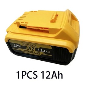 Dewalt 전기 공구용 배터리 12000mAh 20V 12.0Ah DCB206 DCB205 DCB204-2 DCB2001 100%, [02] 1