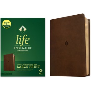 (영문도서) NLT Life Application Study Bible Thid Edition Lage Pint (Leathelike Rustic Bown Leaf ... Imitation Leathe, Tyndale House Publishes, English, 9781496483089