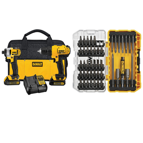 미국 디월트 20V 무선 전동 충전 드릴+임팩 콤보 세트 DEWALT﻿ ﻿DCK240C2, 디월트 드라이버 비트 세트 추가, 1개