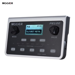 MOOER PE100 무어오디오 기타 이펙터 휴대용 기타 멀티이펙트 EU플러그/한국 콘센트 사용가능, 블랙, 1개