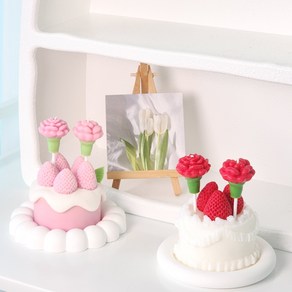 [무료선물포장] 1+1 세트 카네이션 초 어버이날 스승의날 가정의달 5월 선물, 2개, 11g, 하트*핑크