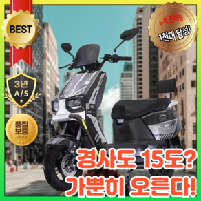 맥스클라임 Po 전동스쿠터 오토바이 전기 자전거 스쿠터 바이크 출퇴근, 60V 20Ah 납산 배터리, 메탈릭그린