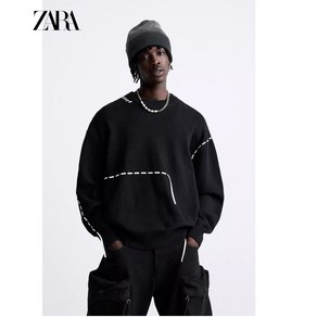 ZARA 자라 리본 스티치 오버핏 니트티