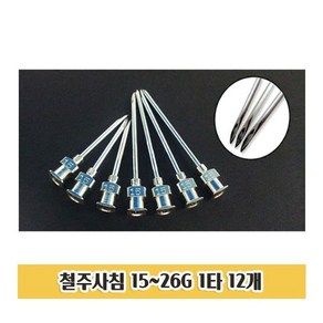 D60 철주사침 15-26G 12개입 철침 스텐니들 바늘