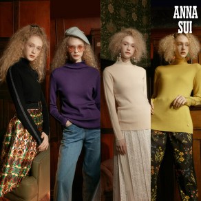 [런칭가69900] 안나수이(ANNA SUI) 로맨티카 메리노 울100 골지니트 2종