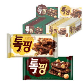 오리온 톡핑 초콜릿 아몬드(43g) 10개 + 헤이즐넛(43g) 10개, 20개, 43g