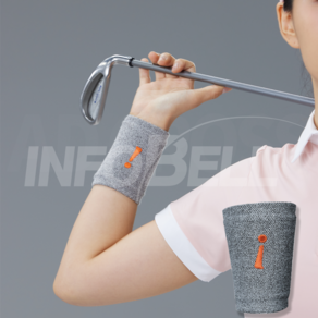 [인포벨]인크레디웨어 손목 압박밴드 의료기기 INCREDIWEAR WRIST SLEEVE 그레이, 1개