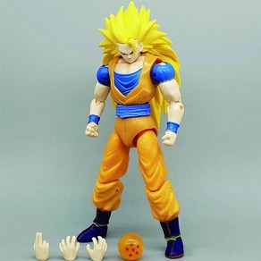 반다이 드래곤볼 손오공 베지터 지렌 피규어 초사이언3, Yellow-supe goku 3, 1개