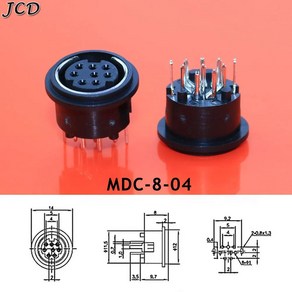 Cable JCD 미니 DIN 암 소켓 4/5/6/8/9/10 핀 PS2 원형 마이크로 잭 터미널 PCB 오디오 비디오 플러그, 03 C MDC-8-04, 1개