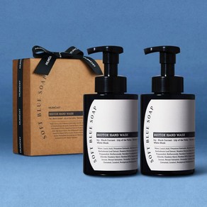 [선물포장/메시지카드증정] 멈칫 대용량 핸드워시 500ml 2개 set 손세정제 버블형 거품비누 핸드솝 펌프용기 물비누 소프트블루솝향 760067, 바이오톡스핸드워시 소프트블루솝500ml 2개입, 리본선물포장 + 땡큐카드