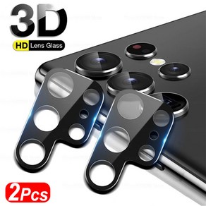 3D 곡선 유리 카메라 보호 케이스 삼성 갤럭시 S24 울트라 S 24 플러스 5G 후면 커버 2