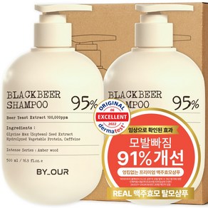 바이아우어 블랙비어 이스트 샴푸, 500ml, 2개