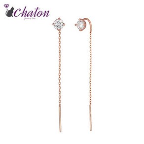 샤똥 Chaton 14K 큐빅과 함께 춤을 귀걸이 S-572