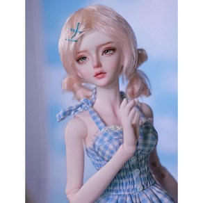 발랄한 소녀 구체관절인형 1/4 BJD 여자 구관 MSD 44cm 체크 원피스 풀세트