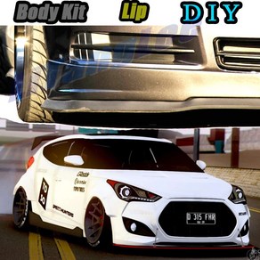 현대 Veloste 용 자동차 범퍼 립 프론트 스포일러 스커트 디플렉터 2011 ~ 2020 Tune Ca Modified Body Kit VIP Hella Flush, 보여진 바와 같이, 1개