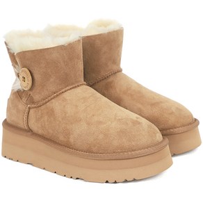 오즈어그웨어 UGG 클래식 미니 버튼 플랫폼 양털 부츠 (OUW104P-CHESTNUT)