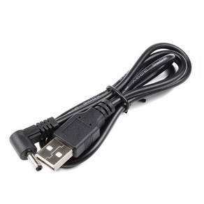 USB to DC 5V 전원 케이블 1m 엘보 잭 3.5x1.35mm 커넥터 Co, [02] black, 1개