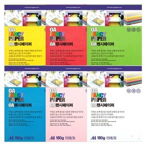 두성 OA 팬시 페이퍼 사무용 친환경 색지 색 복사용지 복사지 A4 180g 15매, R25/검은색