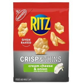 [미국직배송]리츠 크리스피 & 씬 크리미 치즈 앤 어니언 칩 Ritz Crisp & Thins Cream Cheese & Onion Potato