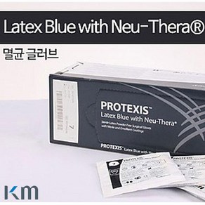 멸균라텍스장갑(PROTEXIS) 케이엠-KM/Sugical Gloves Latex Blue with Neu-Thea, 7, 1개