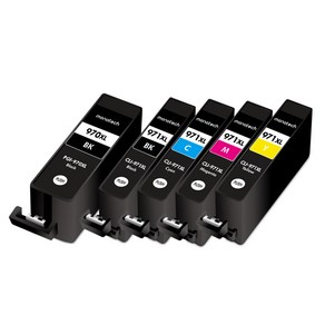 모노테크 캐논 호환 PGI-970XL 잉크 세트 MG7790 MG5790 TS8090 MG5795, 1세트, 5색