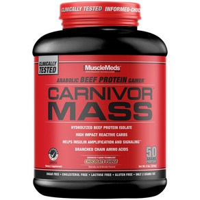 ﻿MuscleMeds CARNIVOR MASS 카니버 매스 6 lbs, 2.268kg, 1개, 초콜릿 퍼지