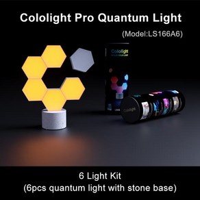 LifeSmat WiFi 스마트 LED 양자 빛 키트 Splicing 6 블록 & 스톤 기본 백만 컬러 작업 Cololight Alexa Go, 1) 1 kit, 한개옵션1