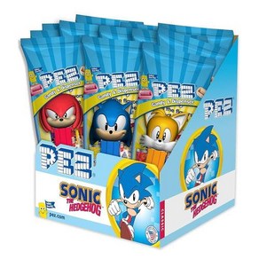 PEZ Sonic The 0.58-Ounce Assoted Candy Dispenses (Individually Pack of 12), 1개