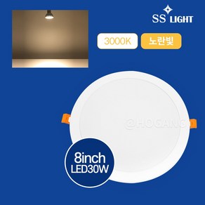 SS라이트 8인치 LED 다운라이트 30W 삼성칩 한박스 10개입, 전구색(3000K), 10개