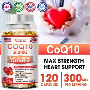 CoQ10 300 mg 소프트젤 3배 더 나은 흡수력 항산화제 심장 건강 및 에너지 생성 촉진 건강한 혈압 코엔자임 Q10 비타민 및 보충제, 60캡슐, 1개, 60정