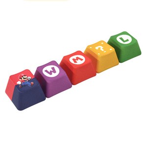 5PCS PBT 더블 샷 OEM 프로필 MX Switch 용 Mario Keycap 용 Keycap Dye-Sub