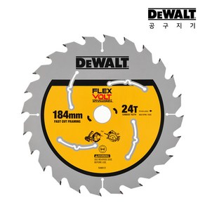 디월트 씬 커프 플렉스볼트 원형톱날 7 1/4인치 184x19mm 목재용 24T DWA714124WFV, 1개