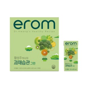 EROM 황성주박사의 과채습관 그린 청사과 백포도 라임 식이섬유 190ml 16팩