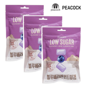 피코크 로우슈거 블루베리앤민트껌 105g x 3개