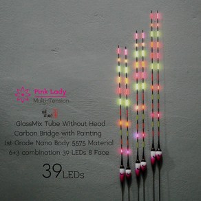 별찌 핑크레이디 멀티 면발광 39LED 8면점등 전자찌, 다루마 동그란 바디, 75cm (3.8g), 다루마 동그란 바디:75cm (3.8g), 1개