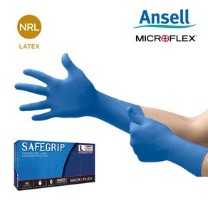 (안셀)마이크로플렉스 SafeGip(SG-375)세이프그립 12인치 일회용라텍스장갑[ 50장], 50개