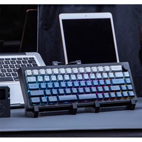 [청이스토어] EPOMAKER Split65 분리형 객제화 무선 기계식 키보드 레이아숫 QMK/VIA 노브 68키 핫스왑, 자등화축, Split65-블루