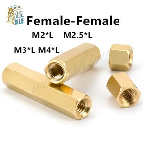 홈 리모델링 10/50pc 솔리드 브래스 경감 님이 구리 M2 M2.5 M3 M4 16 진수 스탠드 오프 육각 기둥 M-F F-F PCB 보드 마더 용 남성-여성 여성 스페이서, [01] Female-female, [04] 3mm, 10개