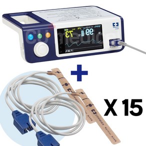 [사은품증정] 넬코 산소포화도측정기 신형 베드사이드 / 센서 15개 포함 / 코비디안 맥박측정, 1세트, 일회용 스티커센서 15개