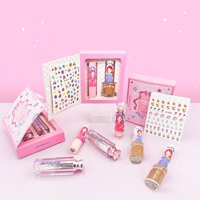 디엘프렌즈 스페셜 기프트 박스 SET 어린이화장품 키즈메이크업, 1세트, 네일6ml+립틴트밤