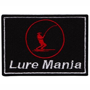 와펜 E962 - Lure Mania (소)낚시 블랙 사각 마크 패치 와펜