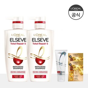 [로레알파리] [2개]토탈리페어5 샴푸 410ml (증)본드리페어 컨디셔너 100ml+랜덤 오일 샤쉐 2매, 상세 설명 참조, 상세 설명 참조, 상세 설명 참조