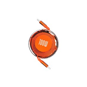 투에이비 노트북 태블릿 휴대폰 PD 100W C to C 릴 케이블, 1개, 오렌지, 1m
