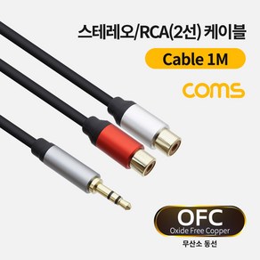 COMS 스테레오 RCA(2선) 케이블 1M [BT954], BT954