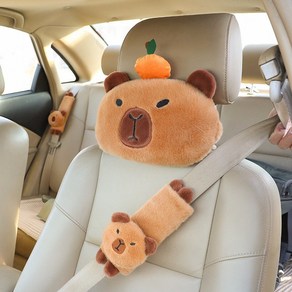 G829 카피바라 차량용 목배게 안전벨트 보호대 목베개 귀여운 캐릭터