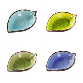 일본그릇 1 9x9cm 도자기 5x2cm 나무회접시 8 6칸 대화 이쁜그릇 나눔 옵션1, 잎사귀 랜덤발송, 1개