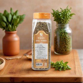바질 가루 바질 럽드 홀 건바질 식용 허브 향신료 분말 100g, 1개