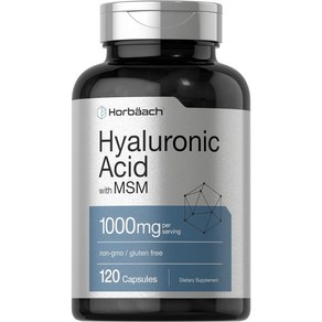 Hobäach Hyaluonic Acid with MSM  1000 mg  120 MSM 함유 Hobäach 히알루론산  1000mg  120 캡슐  비 GMO 및, 120정, 1개