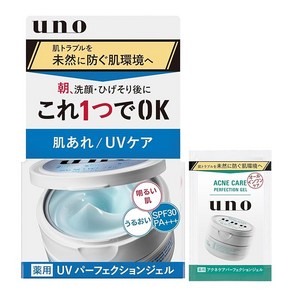 uno (우노) UV 퍼펙션 젤 (의약부외품) 낮용 올인원 젤 SPF30 PA+++ 80g+ 증정 남성 스킨케어 피부결림 UV케어 번들거림 까칠까칠한 습기 기미예방 스킨 미용액 로, 1개